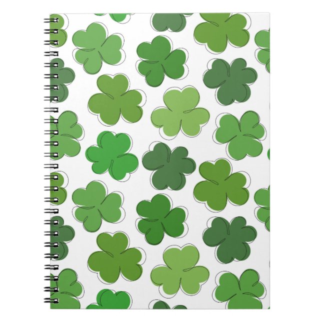 Carnet Un trèfle vert chanceux. Shamrock hiérarchique. (Devant)