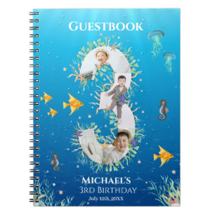 Carnet Under the Sea Photo Big 3rd Birthday Guest Book