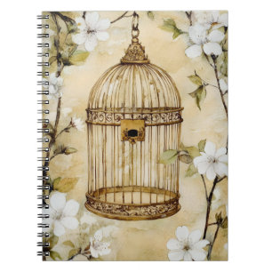 Carnet Une cage à oiseaux décorative de style vintage sus