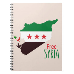 Carnet Une carte de la Syrie avec le drapeau de la révolu