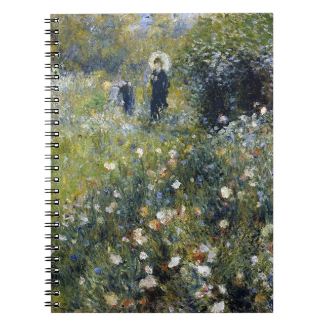Carnet Une femme avec un parasol dans un jardin par Augus (Devant)