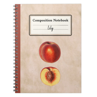 Carnet Une Pêche rouge et une composition demi-personnali