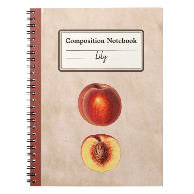 Carnet Une Pêche rouge et une composition demi-personnali (Devant)