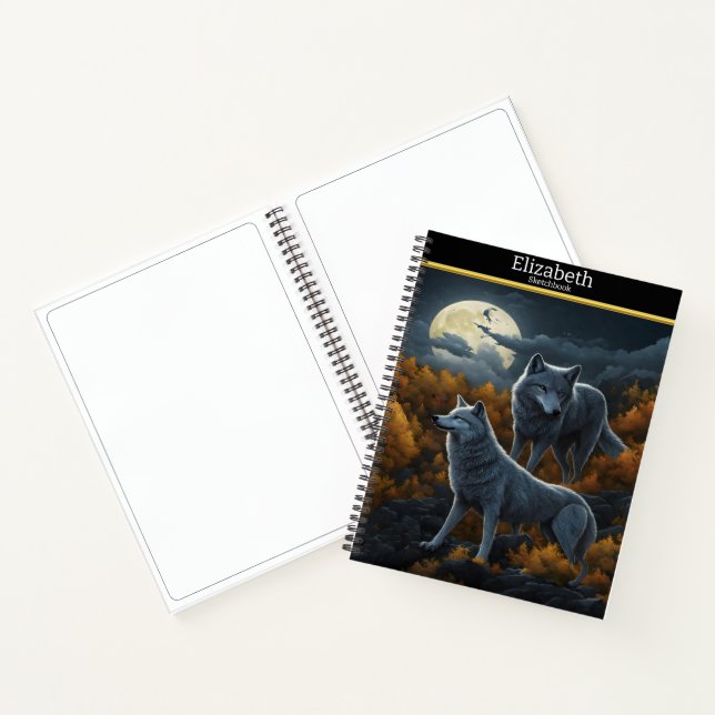 Carnet Une serenade de loup sous la lumière enchanteresse (Intérieur)