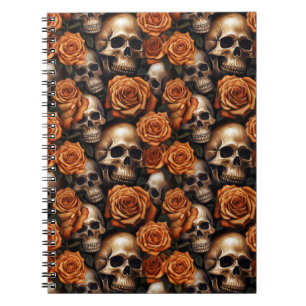 Carnet Une série de crânes et de roses Design 9