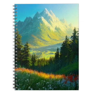 Carnet Une Vallée Verte florissante avec la forêt de pins