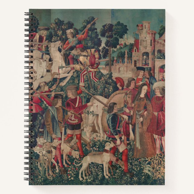 Carnet Unicorn Art médiéval - Chasseurs Retour au Château (Devant)