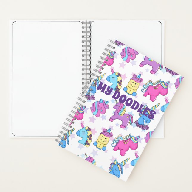 CARNET UNICORN DOODLE SKETCH BOOK (À l'intérieur)
