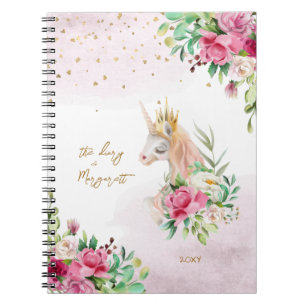 Carnet Unicorn Magical Illustration Girl Daily Diary