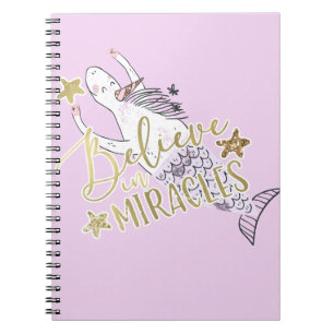 Carnet Unicorn Mermaid Moderne tendance croire en Miracle
