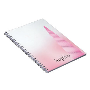 Carnet Unicorne blanche rose
