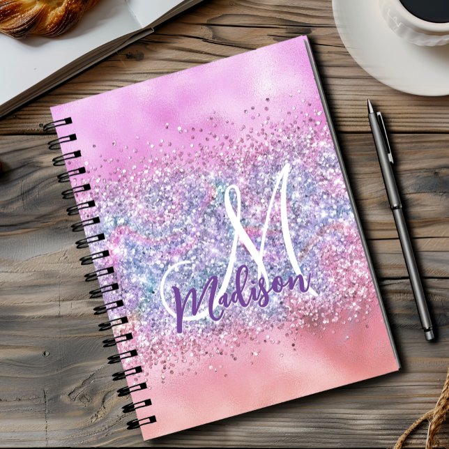 Carnet Unicorne claire iridescente ombre parties scintill (Créateur téléchargé)
