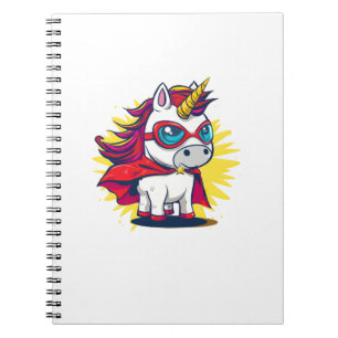 Carnet Unicorne cool avec Superhero Cape Costume Long Sle