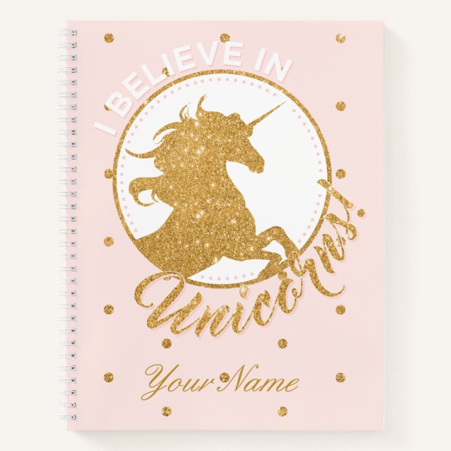 Carnet Unicorne d'or (Devant)