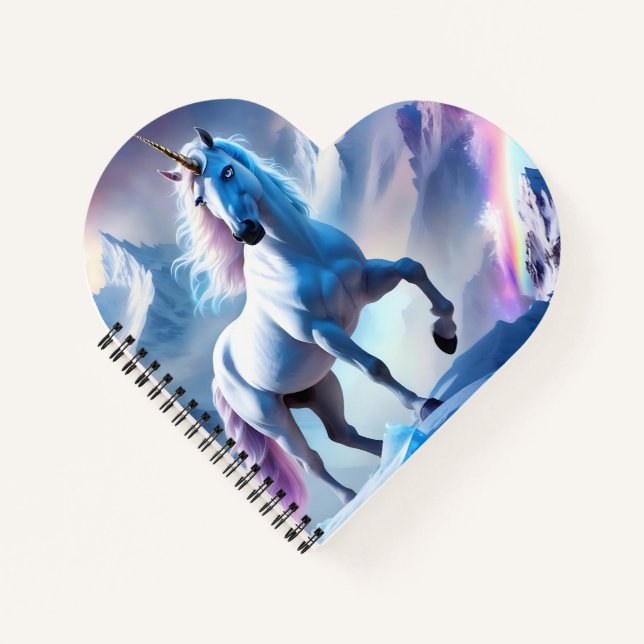 Carnet Unicorne enchantée dans un Imaginaire enneigé (Devant)