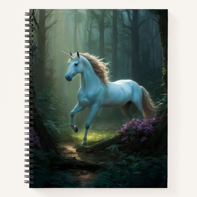 Carnet Unicorne magique en forêt enchantée (Devant)
