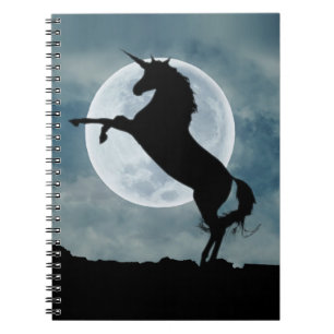 Carnet Unicorne Silhouette Pleine lune Ciel de nuit, ZKOA