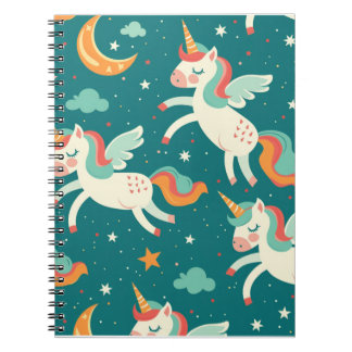 Carnet Unicorne verte pour enfants