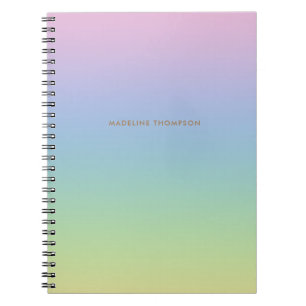 Carnet Unicorne Whimsical Rainbow Nom simple Monogramme