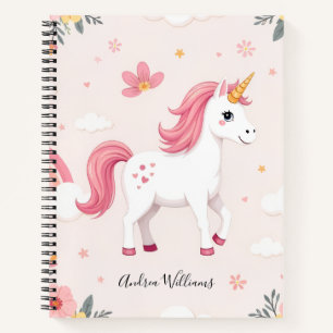 Carnet Unicornes Dreamy, Arcs-en-ciel, Fleurs, Mignonnes