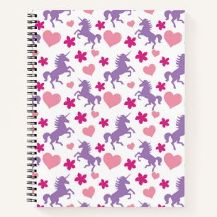 Carnet Unicornes et Motif de coeur