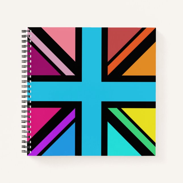 Carnet Union Jack/Drapeau Multicolore+Noir (Devant)