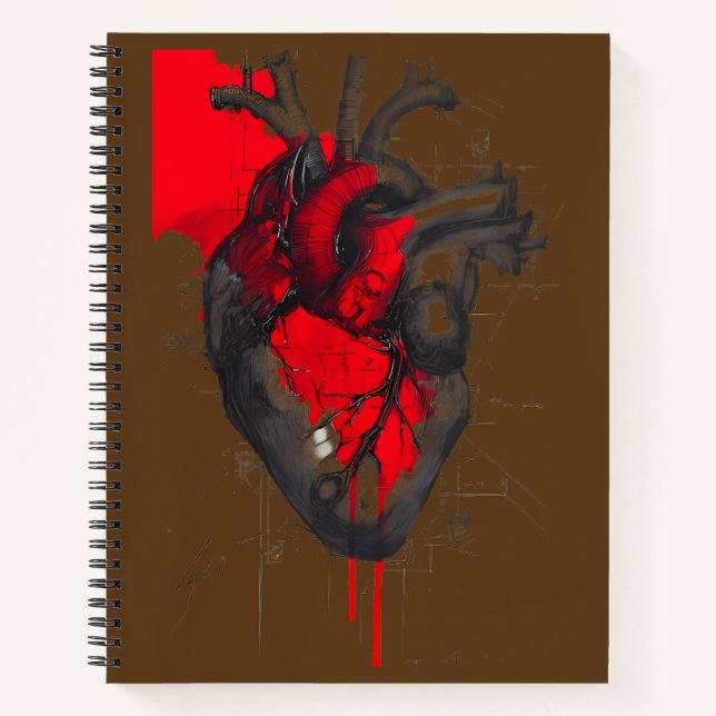 Carnet Unique Red Splatter Human Heart Notebook (Devant)