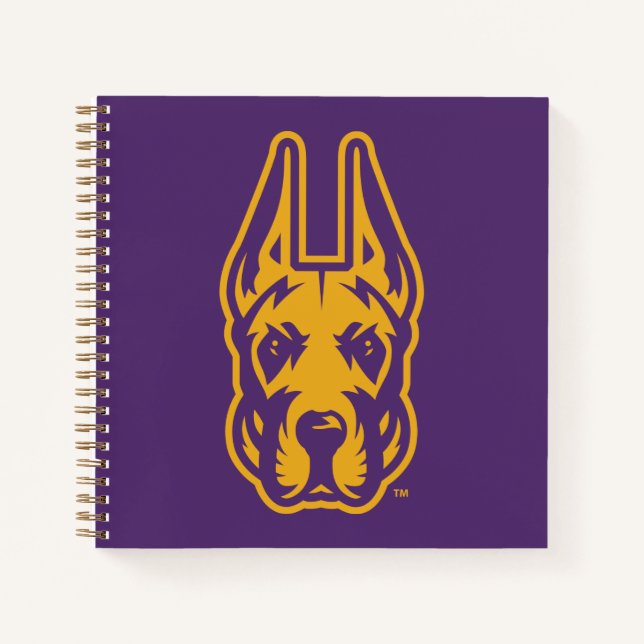 Carnet Université d'Albany Chef de la mascotte Great Dane (Devant)