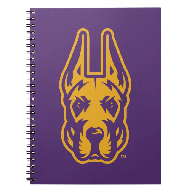 Carnet Université d'Albany Chef de la mascotte Great Dane (Devant)
