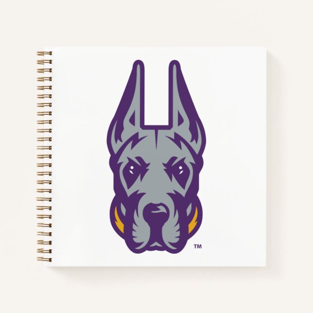 Carnet Université d'Albany Chef de la mascotte Great Dane (Devant)