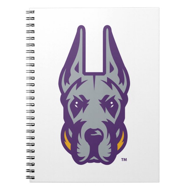 Carnet Université d'Albany Chef de la mascotte Great Dane (Devant)