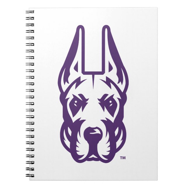 Carnet Université d'Albany Chef de la mascotte Great Dane (Devant)