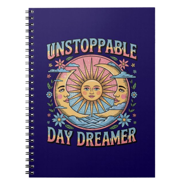 Carnet Unstoppable Daydreamer Sun Moon Retro Design  (Devant)