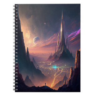 Carnet urbain futuriste de science-fiction