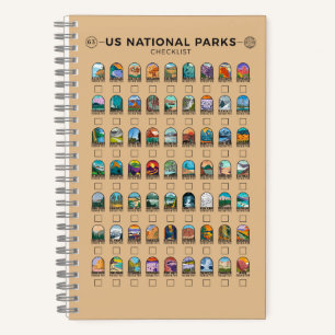 Carnet US National Parks of America Checklist Custom