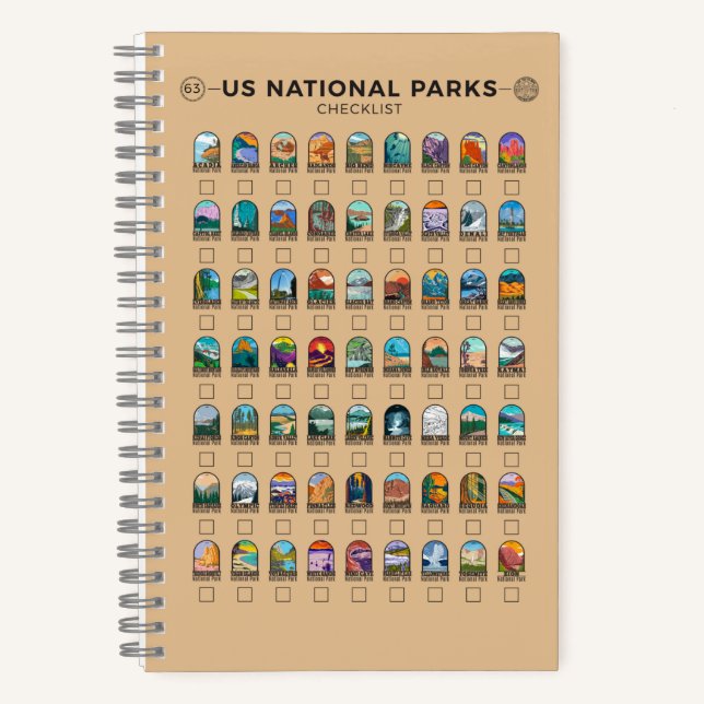 Carnet US National Parks of America Checklist Custom (Recto)