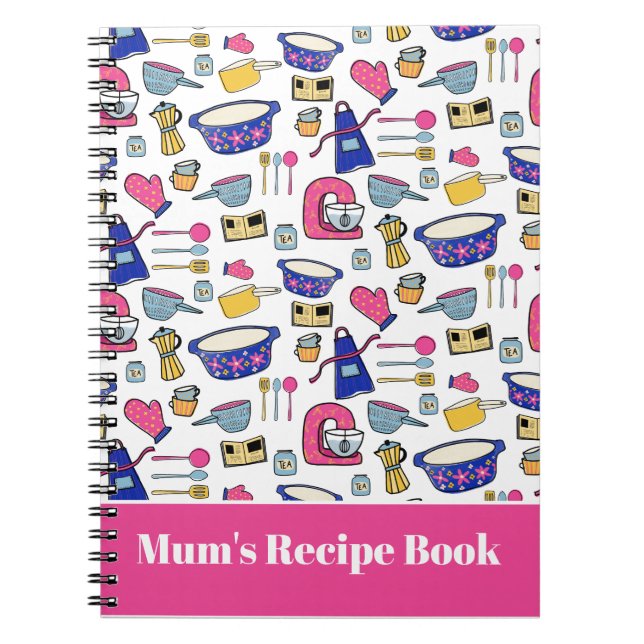 Carnet Ustensiles de cuisine personnalisés Motif Recette (Devant)