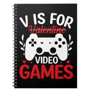 Carnet V est pour jeux vidéo avec Saint-Valentin barré