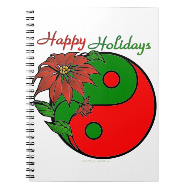Carnet Vacances Yin Yang Poinsettia Rouge Vert (Devant)