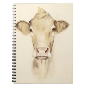 Carnet Vache aux animaux de grange d'aquarelle