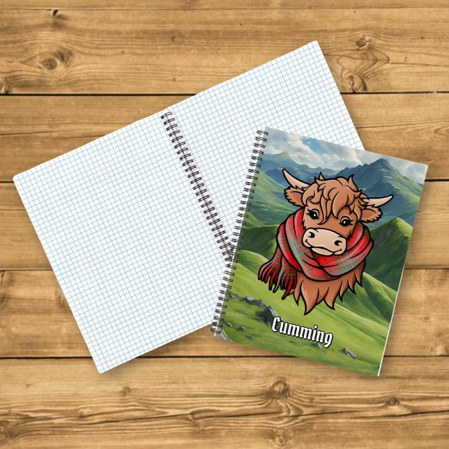 Carnet Vache de Highland avec écusson de tarte Cumul (Créateur téléchargé)