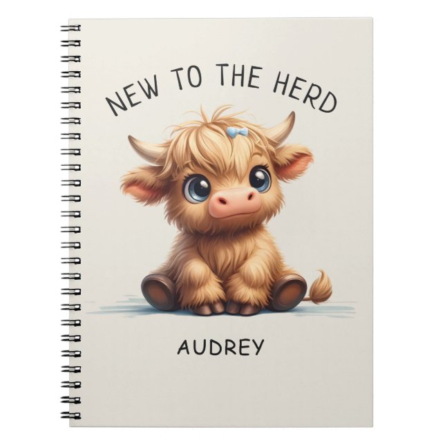 Carnet Vache Highland Nouveau Dans Le Troupeau (Devant)