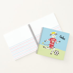 Carnet Vache jouant au football enfant croquis/pratique c