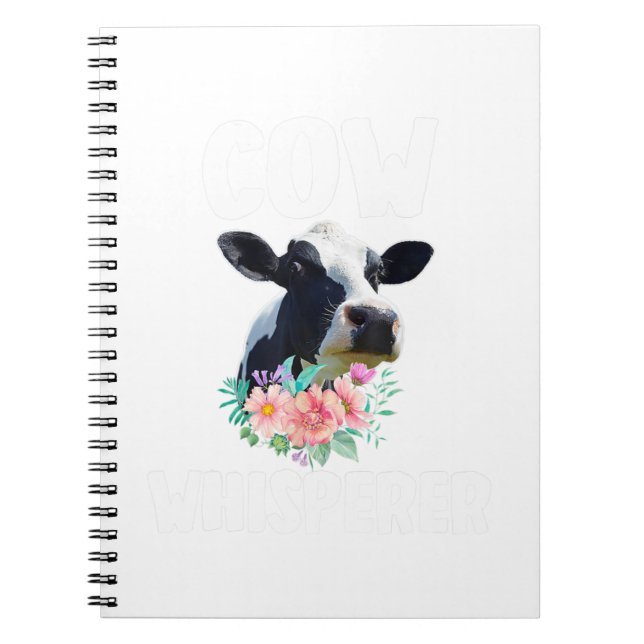 Carnet Vache Whisperer Cute Cow Floral Flower Farm G (Devant)