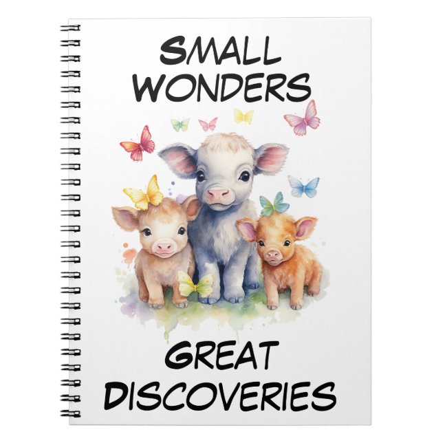 Carnet Vaches et papillons personnalisables (Devant)