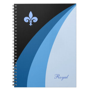 Carnet Vagues abstraites dans des tons bleus & fleur de l