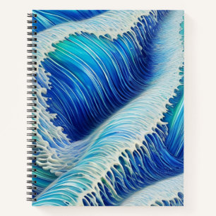 Carnet Vagues bleues Abstraites cool