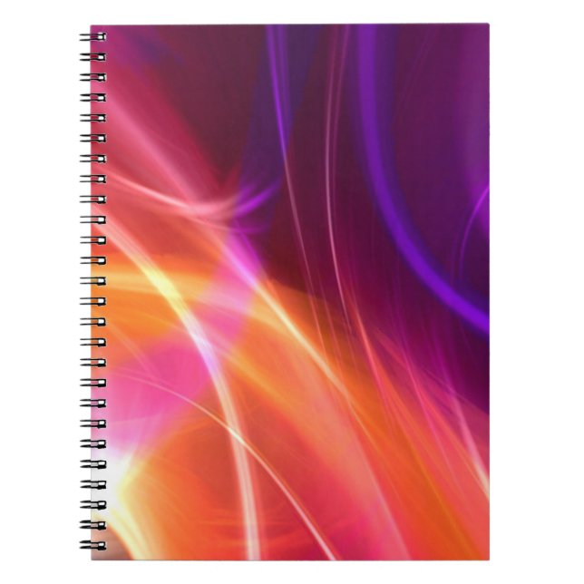 Carnet Vagues dynamiques violettes et roses (Devant)