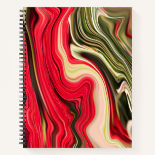 Carnet Vagues rouges et vertes