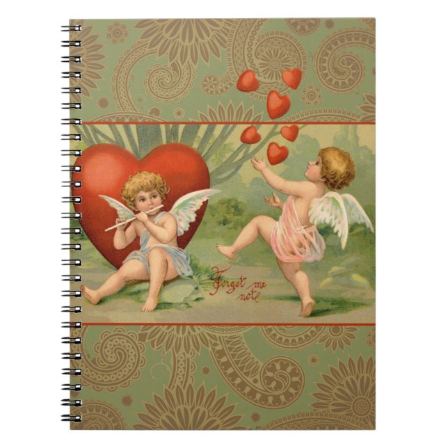 Carnet Valentine Cupids Love Antique Vintage (Devant)